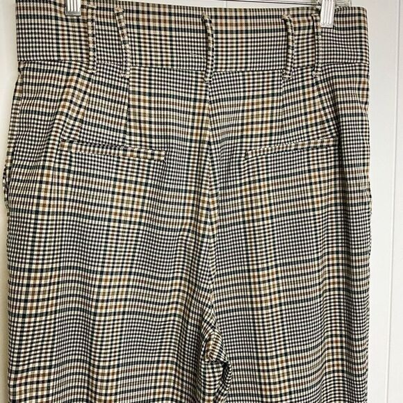 Zara TRF Collection Women's Size Medium Blue Gray Brown Striped Dress Pants - Picture 9 of 12
